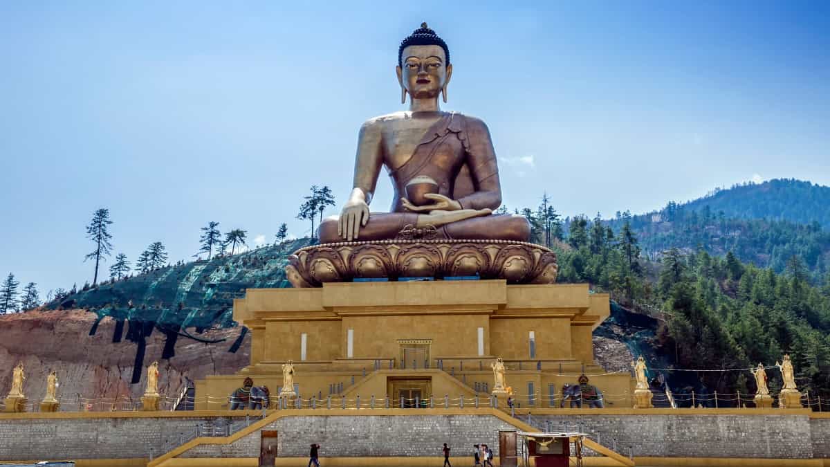 Great Buddha Dordenma is a gigantic Shakyamuni Buddha statue in the mountains of Bhutan