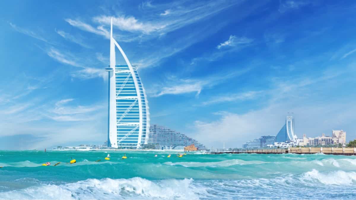 water view of Dubai luxury hotel